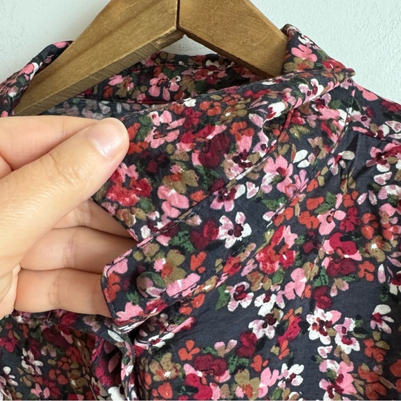 Fransa Frisa Blouse Size M Floral Print Bordeaux - Picture 11 of 14